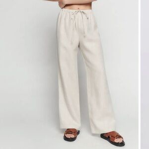 Reformation Olina Linen Pant in Oatmeal